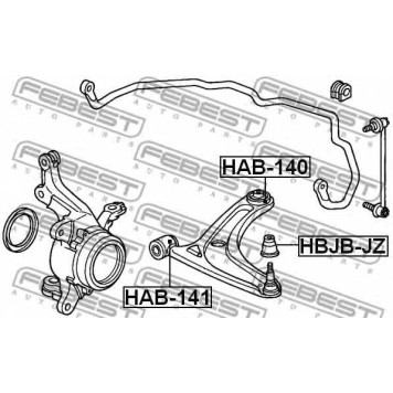 Подвеска рычага независимой подвески колеса FEBEST HAB-141-1