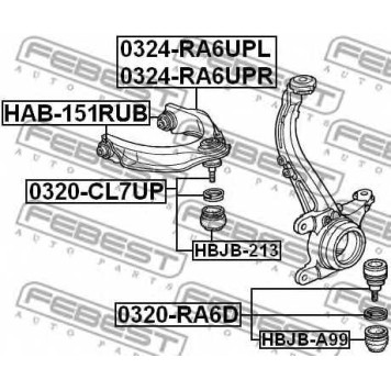 Подвеска рычага независимой подвески колеса FEBEST HAB-151RUB-1