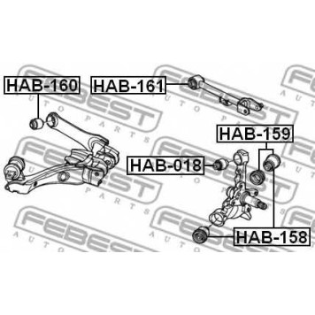 Втулка рычага колесной подвески FEBEST HAB-158-1