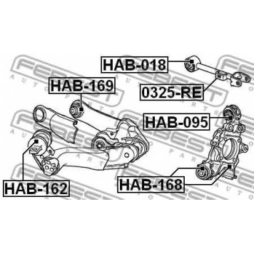 Подвеска рычага независимой подвески колеса FEBEST HAB-169-1