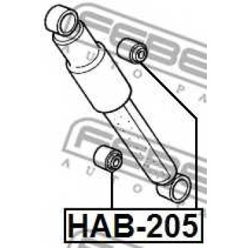 Втулка, амортизатор FEBEST HAB-205-1