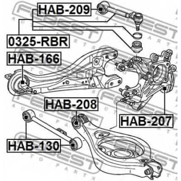 Подвеска рычага независимой подвески колеса FEBEST HAB-208-1
