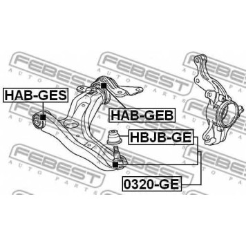 Подвеска рычага независимой подвески колеса FEBEST HAB-GEB-1