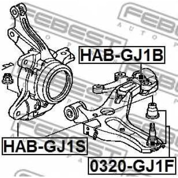 Подвеска рычага независимой подвески колеса FEBEST HAB-GJ1S-1