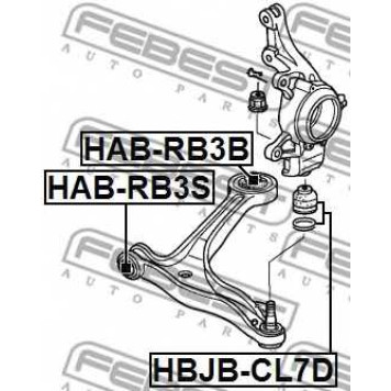 Подвеска рычага независимой подвески колеса FEBEST HAB-RB3S-1