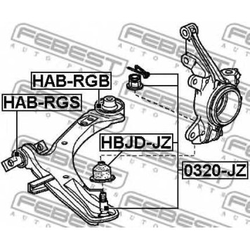 Подвеска рычага независимой подвески колеса FEBEST HAB-RGB-1
