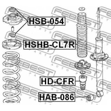 Амортизатор задний для HONDA ACCORD(CH,CL), INSPIRE, SHUTTLE(RA), TORNEO <b>FEBEST HD-CFR</b>-1