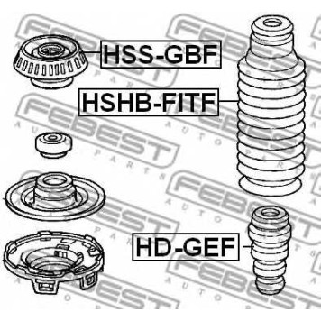 Амортизатор передний для HONDA BRIO, CITY(GM), CR-Z(ZF1), FREED, INSIGHT(ZE#), JAZZ(GE), MOBILIO <b>FEBEST HD-GEF</b>-1