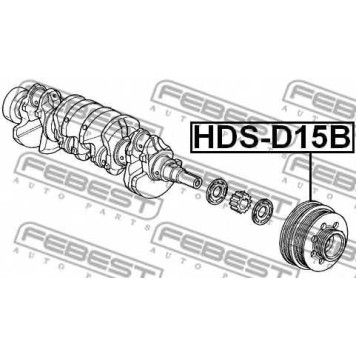 Ременный шкив коленвала FEBEST HDS-D15B-1