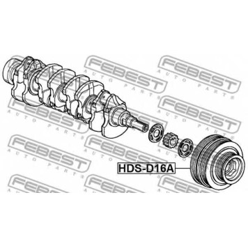 Ременный шкив коленвала FEBEST HDS-D16A-1