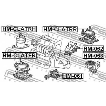 Подвеска автоматической коробки передач FEBEST HM-061-1