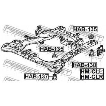 Втулка балки моста FEBEST HM-CLR-1