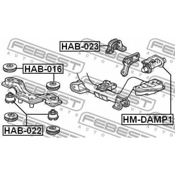Опора, дифференциал FEBEST HM-DAMP1-1