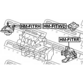Подвеска двигателя FEBEST HM-FITWD-1