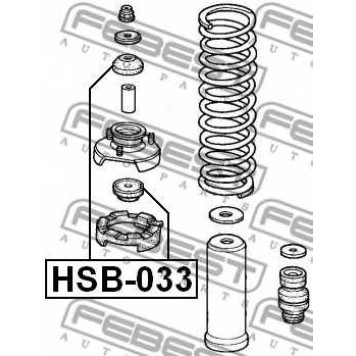 Дистанционная труба, амортизатор FEBEST HSB-033-1
