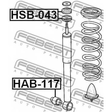 Дистанционная труба, амортизатор FEBEST HSB-043-1