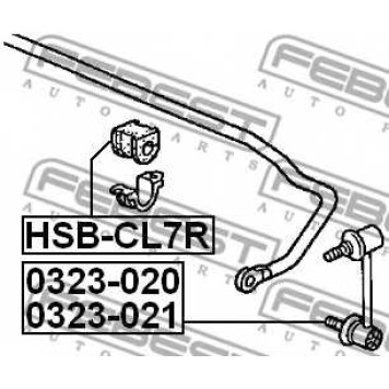 Опора стабилизатора FEBEST HSB-CL7R-1