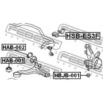 Опора стабилизатора FEBEST HSB-ES3F-1