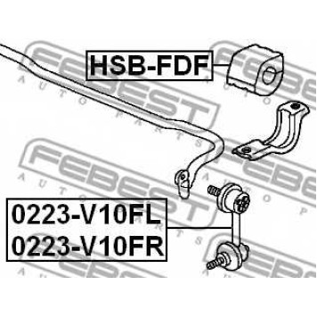 Опора стабилизатора FEBEST HSB-FDF-1