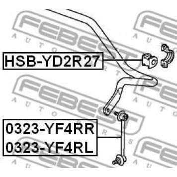 Опора стабилизатора FEBEST HSB-YD2R27-1