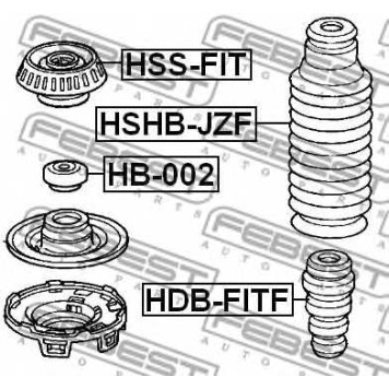Пыльник амортизатора FEBEST HSHB-JZF-1