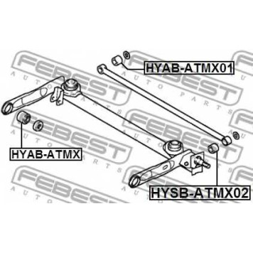 Втулка балки моста FEBEST HYAB-ATMX-1