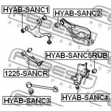 Втулка рычага колесной подвески FEBEST HYAB-SANC5RUB-1