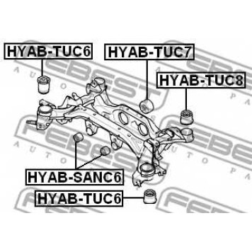 Втулка балки моста FEBEST HYAB-TUC6-1