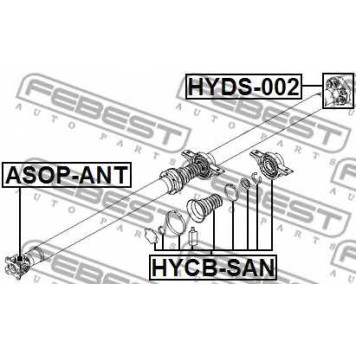 Подшипник, промежуточный подшипник карданного вала FEBEST HYCB-SAN-1