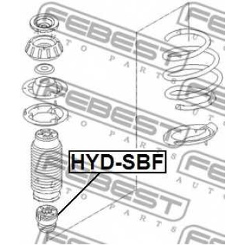 Амортизатор передний для HYUNDAI ACCENT(MC,RB), ELANTRA(HD,MD,UD), i10(IA,PA), VELOSTER(FS) / KIA RIO(JB,UB) <b>FEBEST HYD-SBF</b>-1