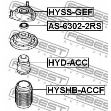 Подвеска амортизатора FEBEST HYSS-GEF-1