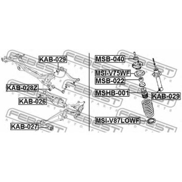 Подвеска рычага независимой подвески колеса FEBEST KAB-029-1