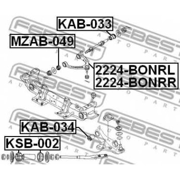 Подвеска рычага независимой подвески колеса FEBEST KAB-034-1