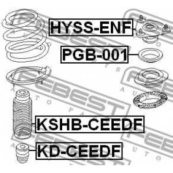 Амортизатор передний для HYUNDAI ELANTRA(MD,UD), i30(GD) / KIA CEED(ED,JD), PRO CEED(ED) <b>FEBEST KD-CEEDF</b>-1