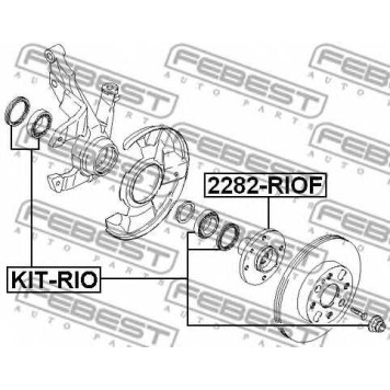 Подшипник приводного вала FEBEST KIT-RIO-1