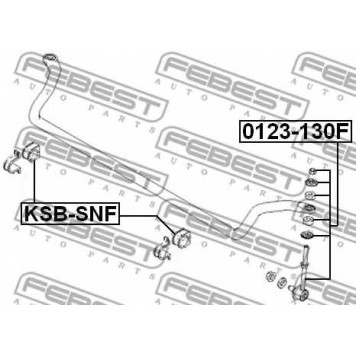 Опора стабилизатора FEBEST KSB-SNF-1