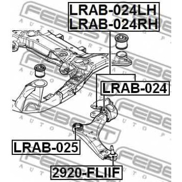 Подвеска рычага независимой подвески колеса FEBEST LRAB-024LH-1