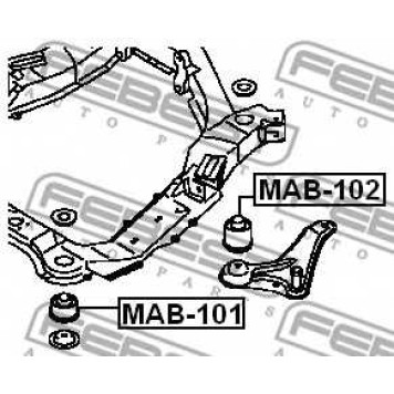 Втулка балки моста FEBEST MAB-101-1