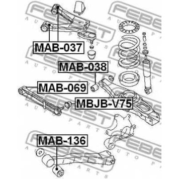 Подвеска рычага независимой подвески колеса FEBEST MAB-136-1