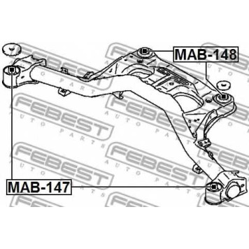 Втулка балки моста FEBEST MAB-147-1