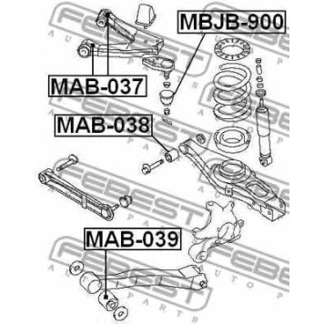 Ремкомплект, несущих / направляющих шарниров FEBEST MBJB-900-1