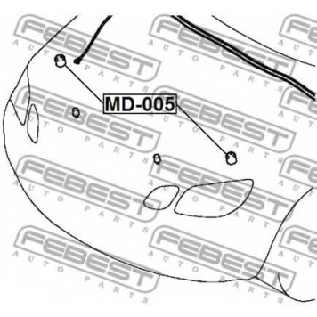 Буфер, капот FEBEST MD-005-1