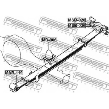 Амортизатор задний для MITSUBISHI L 200(KA#T,KB#T) <b>FEBEST MD-006</b>-1