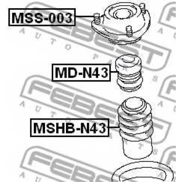 Амортизатор передний для DODGE STRATUS / MITSUBISHI DEBONAIR, DIAMANTE, ECLIPSE, GALANT, SAPPORO, SPACE RUNNER, SPACE, STARION <b>FEBEST MD-N43</b>-1