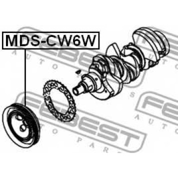 Ременный шкив коленвала FEBEST MDS-CW6W-1