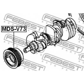 Ременный шкив коленвала FEBEST MDS-V73-1