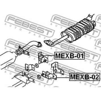 Монтажный комплект системы выпуска FEBEST MEXB-01-1