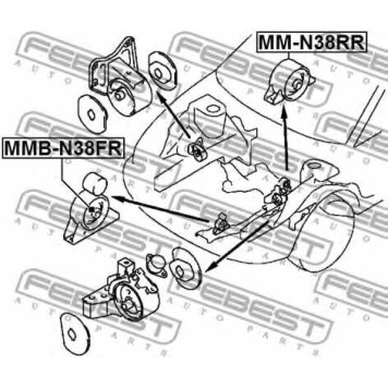 Подвеска двигателя FEBEST MMB-N38FR-1