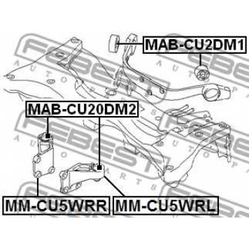 Опора, дифференциал FEBEST MM-CU5WRL-1
