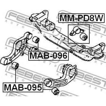 Опора, дифференциал FEBEST MM-PD8W-1